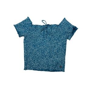 Roxy Blue Top with White Pattern